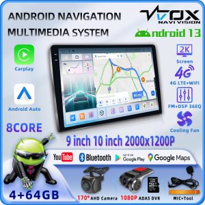 VT-TS18A 8Core 2K 9inch/10inch Carplay Android Auto GPS Navi Bluetooth FM DSP Radio 4G WIFI Touchscreen
