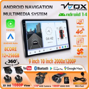 VT-7865 8Core 2K 9inch/10inch Carplay Android Auto GPS Navi Bluetooth FM DSP Radio 4G WIFI Touchscreen
