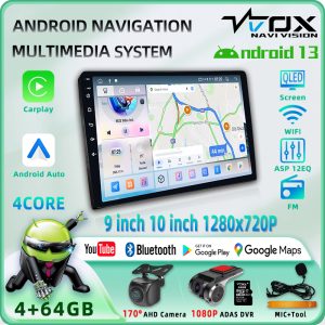 DW-T133 4Core QLED 9inch/10inch Carplay Android Auto GPS Navi Bluetooth FM ASP Radio WIFI Touchscreen