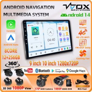 VT-7865 8Core QLED 9inch/10inch Carplay Android Auto GPS Navi Bluetooth FM DSP Radio 4G WIFI Touchscreen