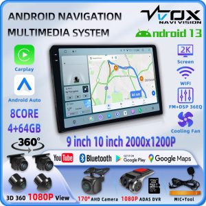 VT-T9 8Core 2K 9inch/10inch Carplay Android Auto GPS Navi Bluetooth FM DSP Radio HDMI WIFI Touchscreen