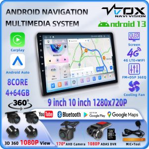 VT-TS18 8Core QLED 9inch/10inch Carplay Android Auto GPS Navi Bluetooth FM DSP Radio 4G WIFI Touchscreen