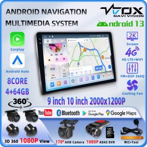 VT-TS18 8Core 2K 9inch/10inch Carplay Android Auto GPS Navi Bluetooth FM DSP Radio 4G WIFI Touchscreen