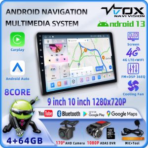 VT-TS18A 8Core QLED 9inch/10inch Carplay Android Auto GPS Navi Bluetooth FM DSP Radio 4G WIFI Touchscreen