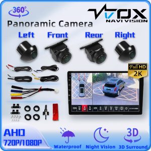 Car 360° Panoramic View Camera System for Android Multimedia Screen with 360APP Function Rear View Mirror Integration Parking Assistance