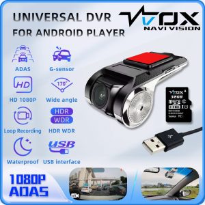 Full HD 1080P Car DVR Dash Cam with ADAS LDWS for Android Player Navigation Auto Audio Video Recording Dash Camera