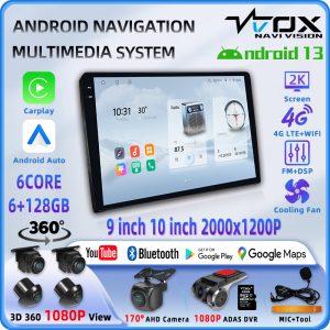 DW-T336 6Core 2K 9inch/10inch Carplay Android Auto GPS Navi Bluetooth FM DSP Radio HDMI WIFI Touchscreen