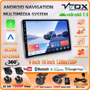 VT-TS20 8Core QLED 9inch/10inch Carplay Android Auto GPS Navi Bluetooth FM DSP Radio 4G WIFI Touchscreen