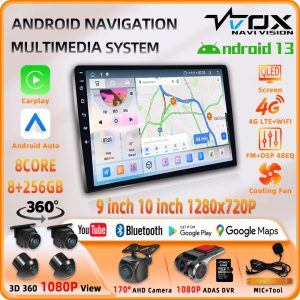VT-TS10 8Core QLED 9inch/10inch Carplay Android Auto GPS Navi Bluetooth FM DSP Radio 4G WIFI Touchscreen