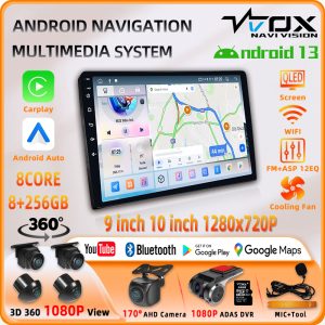 VT-T537 8Core QLED 9inch/10inch Carplay Android Auto GPS Navi Bluetooth FM DSP Radio HDMI WIFI Touchscreen