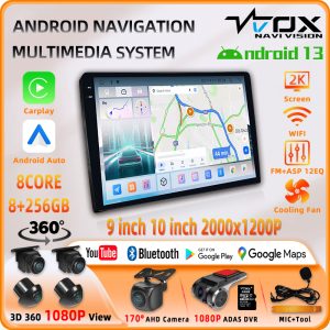 VT-T537 8Core 2K 9inch/10inch Carplay Android Auto GPS Navi Bluetooth FM DSP Radio HDMI WIFI Touchscreen