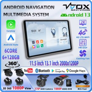 DW-T333 6Core 2K 11.5inch/13.1inch Carplay Android Auto GPS Navi Bluetooth FM DSP Radio HDMI WIFI Touchscreen