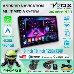 RK3326 4Core QLED 9inch/10inch Carplay Android Auto GPS Navi Bluetooth FM DSP Radio WIFI Touchscreen